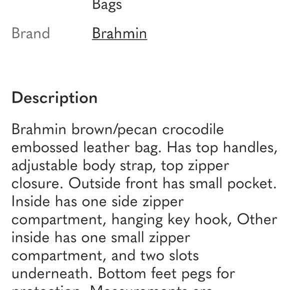 Brahmin Brown Croc-Embossed Leather Crossbody Satchel - Picture 10 of 10